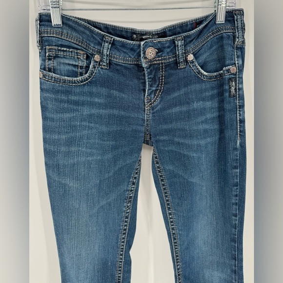 Silver Jeans Co AIKO Mid Boot Super Stretch Denim Jeans - Picture 2 of 15